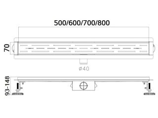Душевой лоток Haiba HB91700-3 70см серый